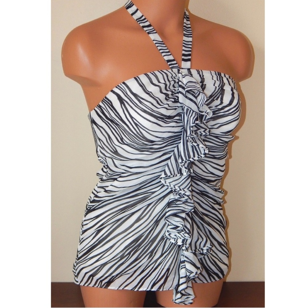 The Limited Halter Top Ruffled Side Zip S. NWT